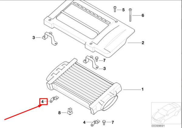 17517515798 - MINI COOPER S R53 Intercooler Mount 7515798 17517515798 NEW GENUINE