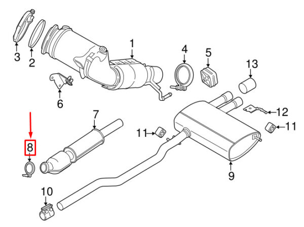 18308632362 - NEW MINI COOPER F55 FRONT EXHAUST CLAMP 8632362 18308632362