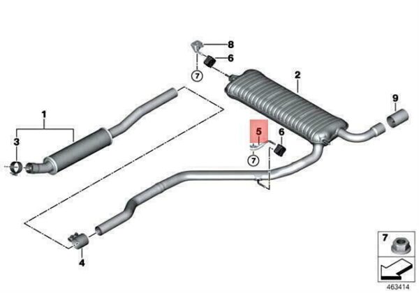 18308645491 - OEM BMW MINI COOPER F45 F60 225XE REAR SILENCER BRACKET FRONT 18308645491 NEW