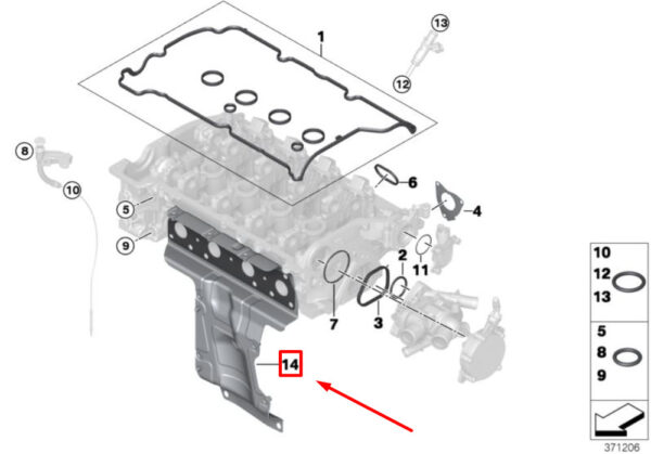 18407563111 - NEW MINI CONVERTIBLE R57 EXHAUST MANIFOLD SEAL W HEAT SHIELD 18407563111 ORIGINAL