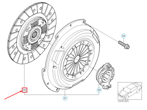21207527827 - OEM MINI COOPER R50 CLUTCH PLATE DISC 215MM 21207527827 7,527,827 GENUINE