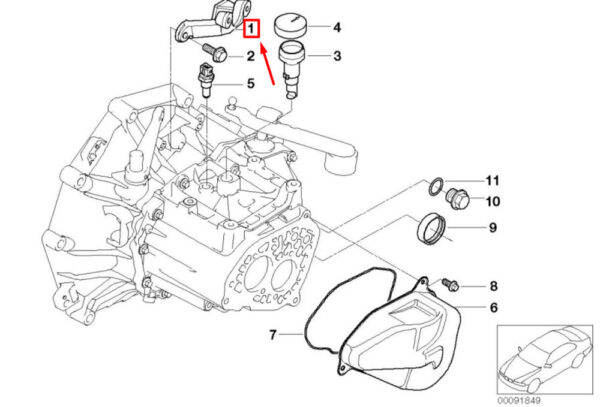 21522450560 - Mount for pick-up cylinder for Mini Cooper R50, 21522450560, original part