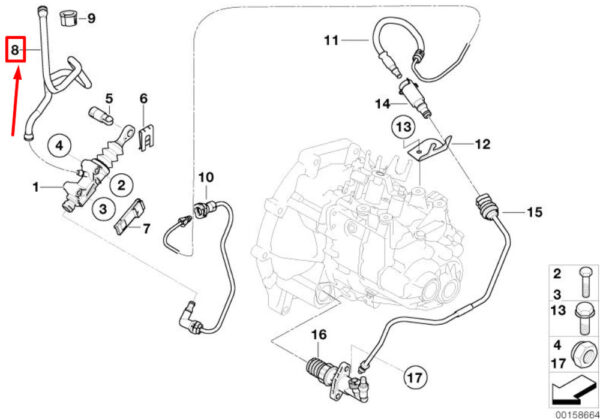 21526756149 - NEW MINI CONVERTIBLE R52 CLUTCH INTAKE CABLE CLUTCH 6756149 21526756149