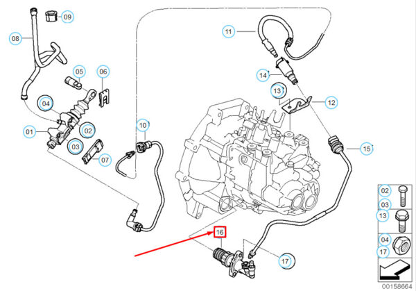21526785965 - MINI Cooper R50 Slave Output Cylinder Clutch 21526785965 6785965 NEW GENUINE
