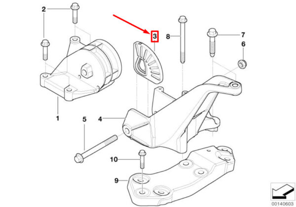22116754183 - MINI CONVERTIBLE R52 Transmission Suspension Stop Mount Buffer 22116754183 NEW REAL