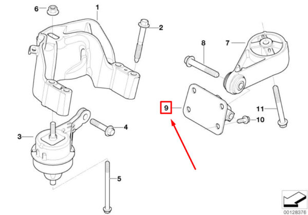 22116754399 - NEW OEM MINI CABRIO R52 ENGINE SUSPENSION HOLDER BRACKET 22116754399 6754399