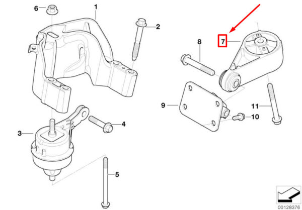 22116756406 - MINI R50 rear wheel left engine suspension stabilizer link 22116756406 NEW