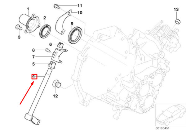 23117509742 - MINI CONVERTIBLE R52 Clutch Fork Release Shaft 23117509742 7509742 NEW REAL