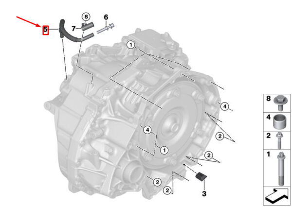 24148642588 - NEW MINI LANDMANN F60 TRANSMISSION VENTILATION LINE 8642588 24148642588 ORIGINAL