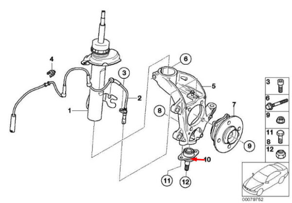 31126783443 - NEW MINI R52 OUTER BALL JOINT 31126783443 6783443