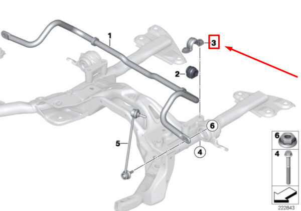31309808338 - NEW MINI COUNTRYMAN R60 FRONT STABILIZER SUPPORT 9808338 31309808338 ORIGINAL
