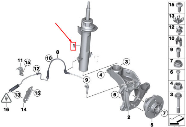 31316855357 - NEW MINI COUPE R58 FRONT LEFT SHOCK ABSORBER 31316855357 6855357 ORIGINAL