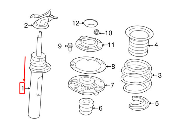 31316862448 - MINI CONVERTIBLE F57 FRONT RIGHT SHOCK ABSORBER 31316862448 6862448 NEW GENUINE