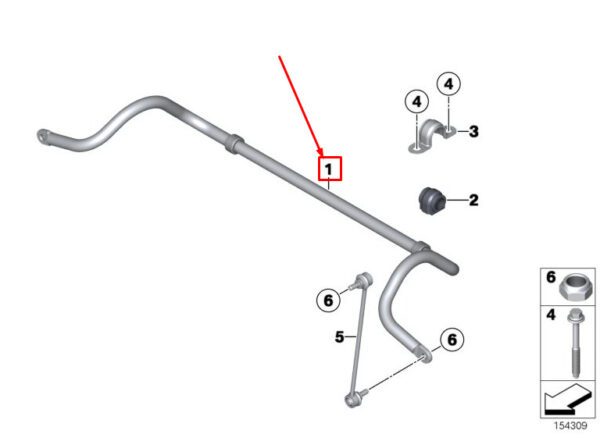 31356772751 - MINI COOPER R56 FRONT ANTI ROLL BAR 6772751 31356772751 NEW GENUINE
