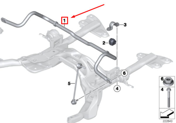 31359808011 - NEW MINI LANDS R60 FRONT STABILIZER 313598011 ORIGINAL