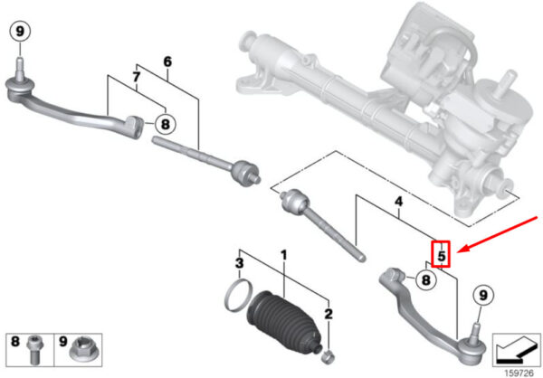 32106778437 - NEW MINI COOPER R56 STEERING LINKS LEFT END TRAIN ROD 32106778437 ORIGINAL