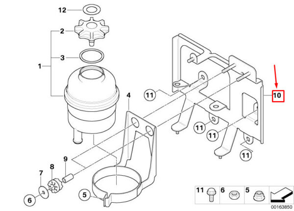 32416781746 - MINI CONVERTIBLE R52 POWER STEERING OIL CARRIER BRACKET 32416781746 NEW GENUINE