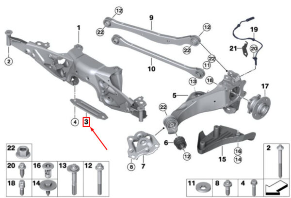 33316858415 - NEU MINI COOPER F56 AUFHÄNGUNG QUERTRÄGERSTREBE 6858415 33316858415 ORIGINAL