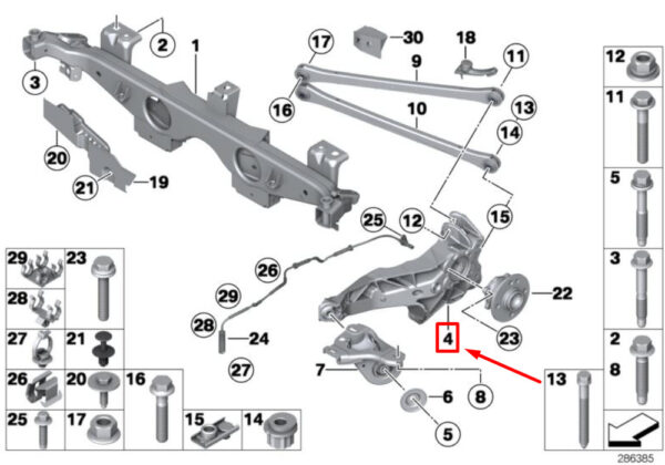 33326795659 - NEW MINI COOPER R56 REAR LEFT LONGITUDINAL HANDLEBAR 33326795659 ORIGINAL