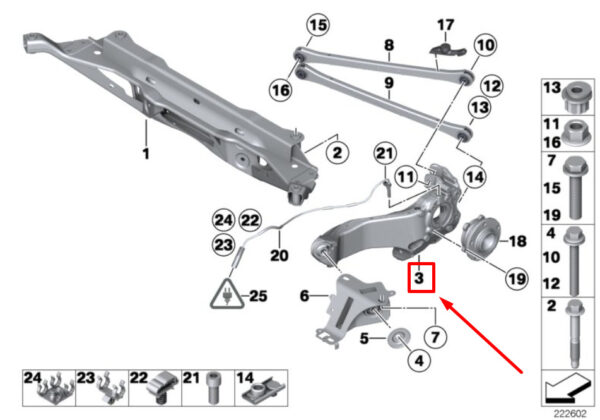 33329805657 - MINI R60 suspension arm rear left 9805657 33329805657 NEW ORIGINAL