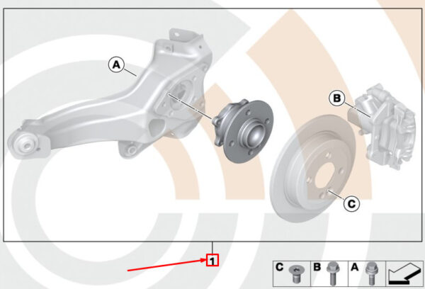 33412361250 - MINI CLUBMAN R55 Rear Wheel Bearing Repair  33412361250 2361250 NEW Original