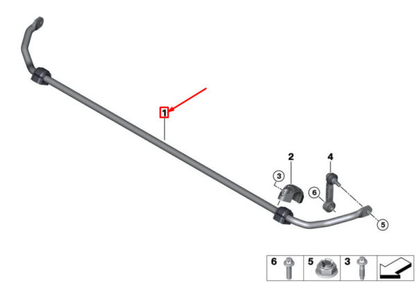 33506853918 - NEW MINI COOPER F56 REAR AXLE STABILISER SWAY BAR 6853918 33506853918