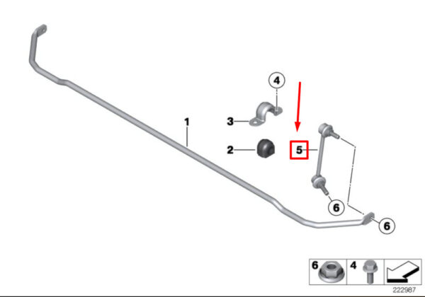 33509803516 - OEM MINI COUNTRYMAN R60 REAR RIGHT STABILIZER BAR END LINK 33509803516 GENUINE