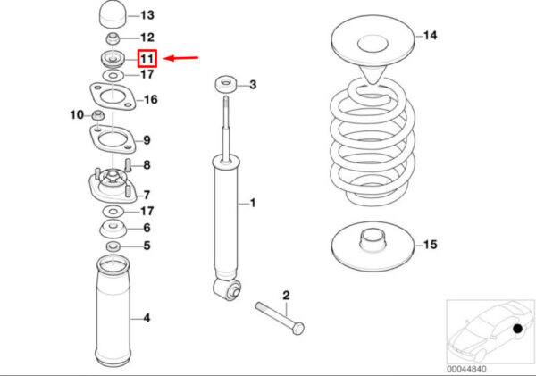 33526776759 - MINI COOPER R50, R53 REAR SHOCK ABSORBER MOUNTING PLATE 33526776759 GENUINE