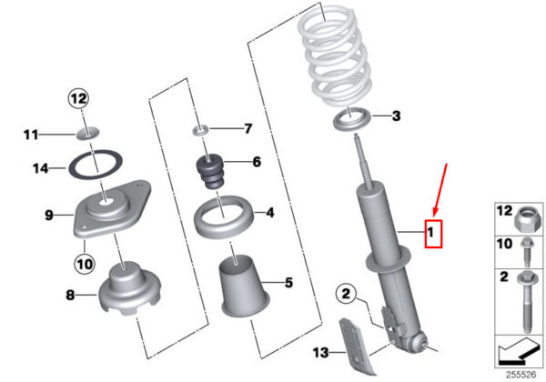 33529807015 - MINI COUNTRYMAN R60 REAR LEFT SHOCK ABSORBER 33529807015 9807015 NEW GENUINE