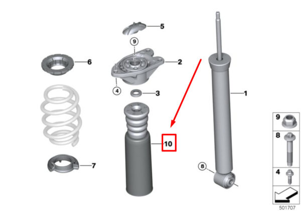 33536852458 - New MINI COUNTRYMAN F60 Rear Auxiliary Shock 33536852458 6852458 Genuine
