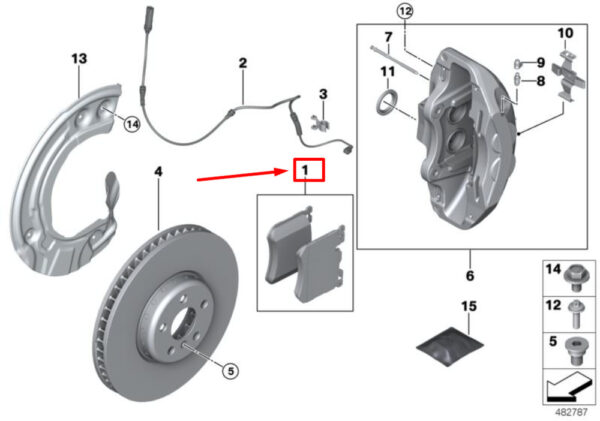 34106889266 - NEW OEM MINI CLUBMAN JCW ALL4 F54 FRONT BRAKE PADS SET 34106889266 GENUINE