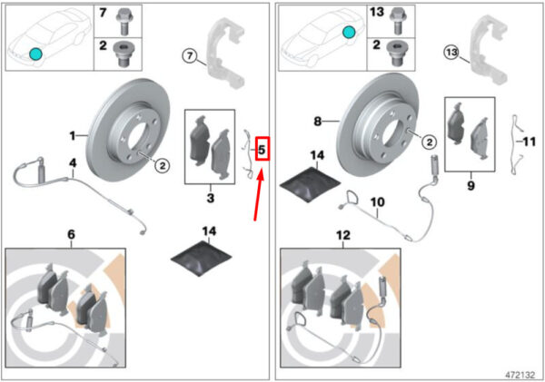 34111512715 - NEW OEM MINI CABRIO R52 FRONT DISC BRAKE PAD RETAINING CLIP 34111512715 GENUINE
