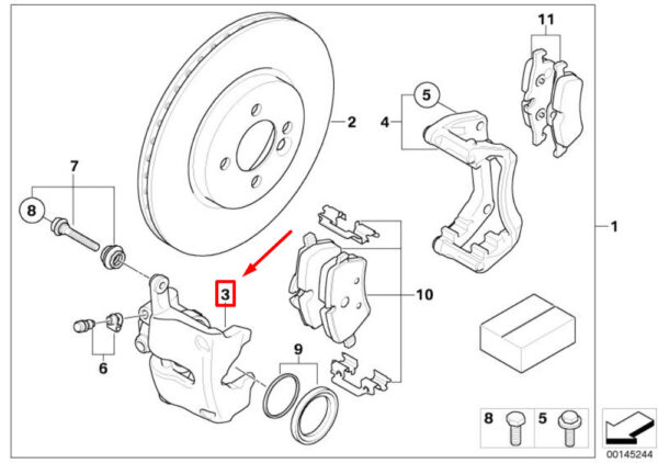 34116770191 - MINI COOPER R50 JCW caliper housing front left 34116770191 NEW ORIGINAL