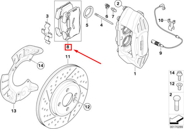 34116789157 - Mini Clubman R55 front JCW brake lining set 34116789157 NEW original