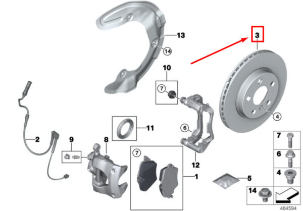 34116799351 - MINI COUNTRYMAN F60 Front Vented Brake Disc 34116799351 NEW GENUINE