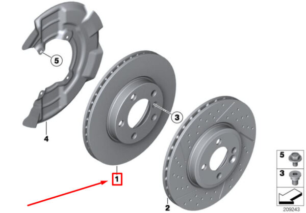 34116858652 - NEW MINI COOPER R56 FRONT VENTILATED BRAKE DISC 34116858652 6858652 ORIGINAL