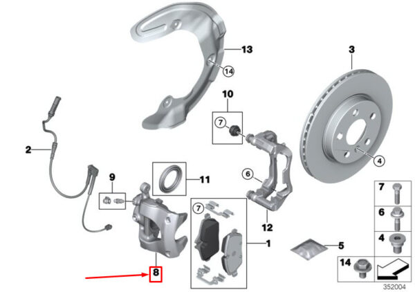 34116860263 - MINI COOPER F56 FRONT LEFT BRAKE CALIPER 6860263 34116860263 NEW GENUINE