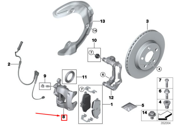 34116860264 - NEW MINI COOPER F56 FRONT RIGHT BRAKE CALIPER 34116860264 6860264 ORIGINAL