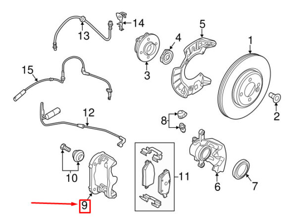 34116868779 - MINI COOPER F56 FRONT LEFT BRAKE CARRIER 6868779 34116868779 NEW GENUINE