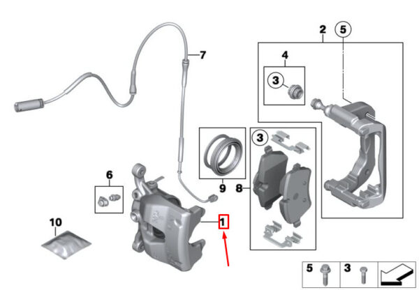 34119804727 - NEW MINI PACEMAN R61 FRONT LEFT DISC BRAKE CALIPER 34119804727 9804727
