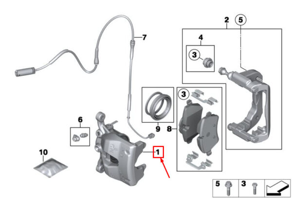34119804729 - MINI COUNTRYMAN R60 FRONT LEFT BRAKE CALIPER 9804729 34119804729 NEW GENUINE