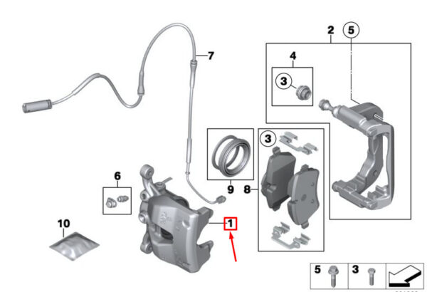 34119804730 - MINI COUNTRYMAN R60 FRONT RIGHT BRAKE CALIPER 9804730 34119804730 NEW GENUINE