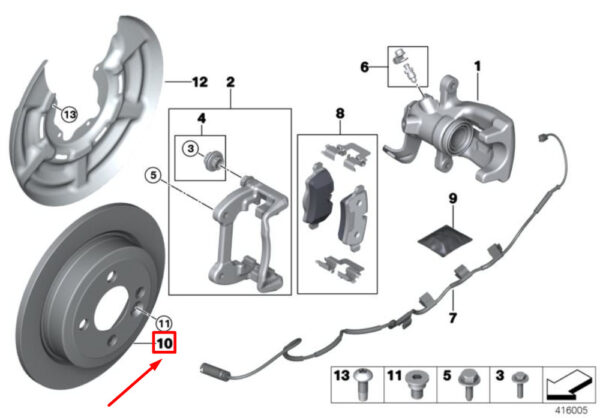 34216774987 - MINI COOPER R56 rear brake disc 34216774987 6774987 NEW REAL