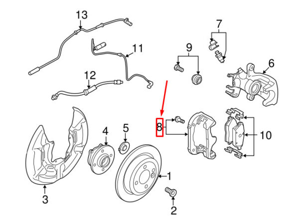 34216865927 - MINI COOPER F55 REAR LEFT BRAKE CALIPER 34216865927 6865927 NEW GENUINE