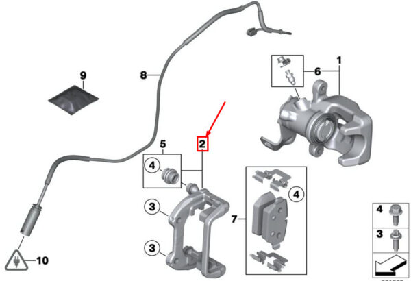 34219804738 - NEW MINI COUNTRYMAN R60 BACK BRAKE CALIPER CARRIER 9804738 34219804738 ORIGINAL