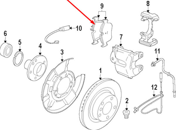 34219808172 - MINI PACEMAN R61 rear brake lining 34219808172 9808172 NEW REAL