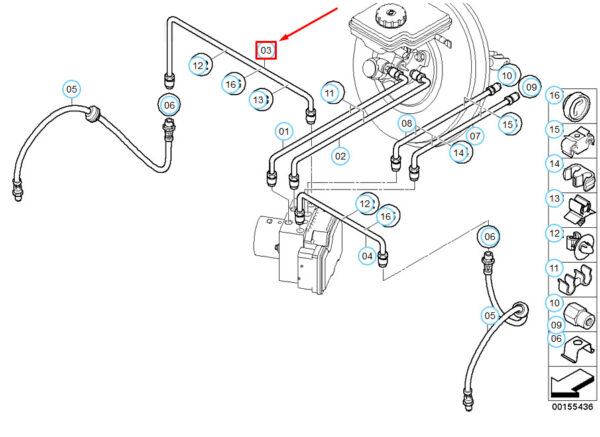 34306793013 - NEW MINI COOPER CLUBMAN R55 FRONT BRAKE LINE 34306793013 6793013 ORIGINAL