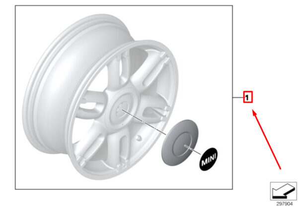 36132321392 - MINI CONVERTIBLE R57 Wheel Center Caps Trim Set 36132321392 NEW GENUINE