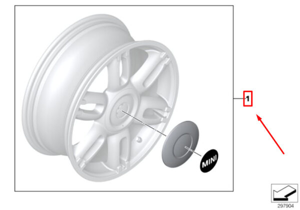 36132321394 - MINI COOPER CLUBMAN R55 Wheel Cap Trim Set 36132321394 NEW GENUINE