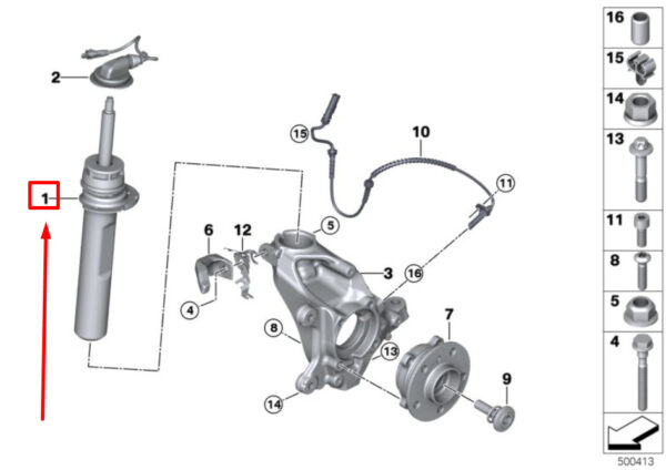 37106884545 - MINI COUNTRYMAN F60 Front Left Shock absorber 37106884545 6884545 NEW ORIGINAL